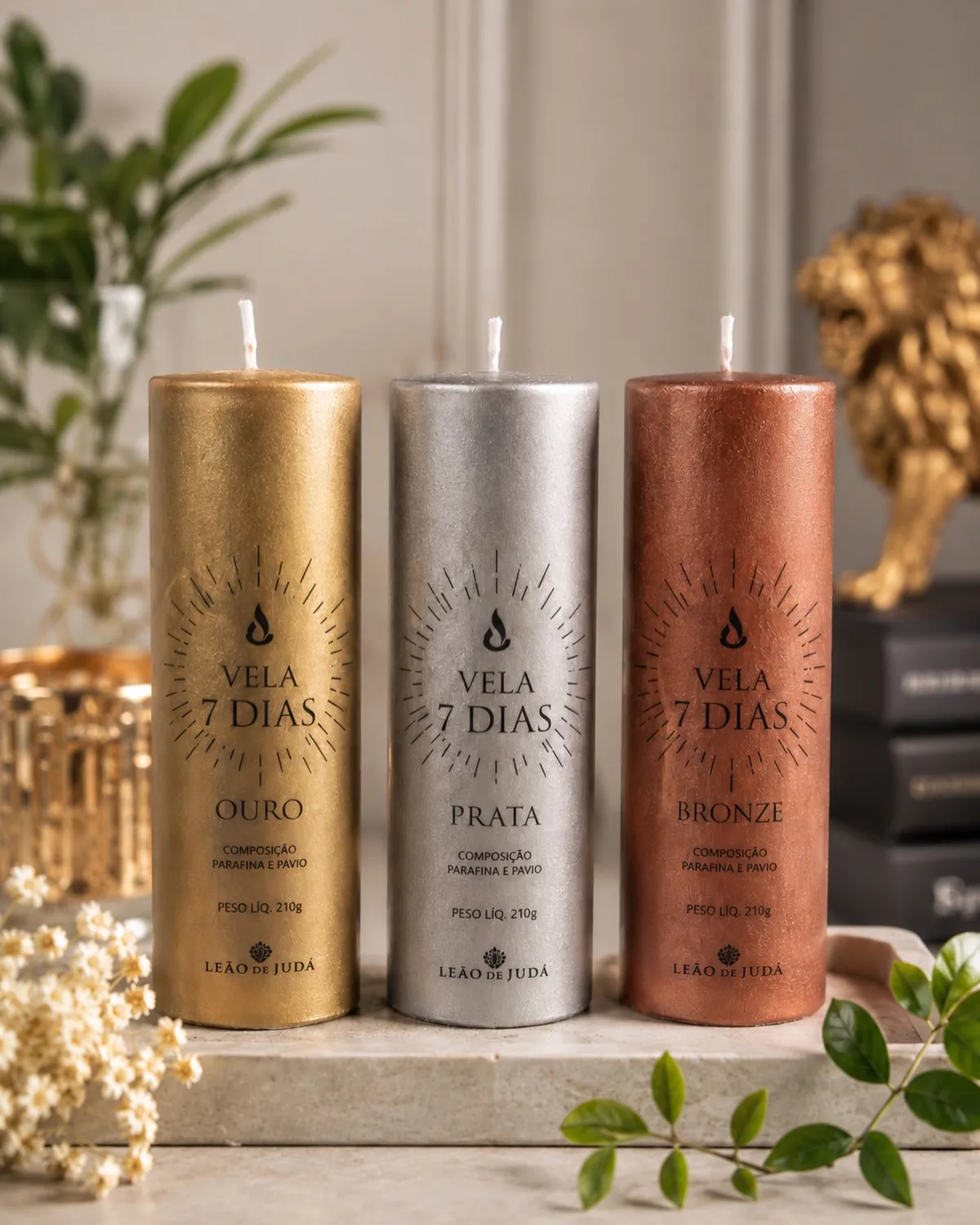 Velas 7 dias Ouro, Prata e Bronze